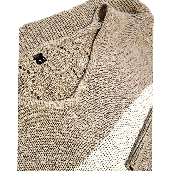 🔖Vtg 90's-Y2K Knit Top🍂TU 🍂Breathable|Fishnet Back| Wide Long Sleeve - Picture 7 of 12